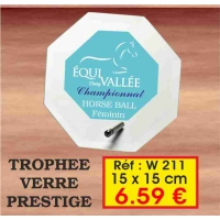 TROPHEE VERRE PRESTIGE : REF. W211 - 15 x 15 CM
